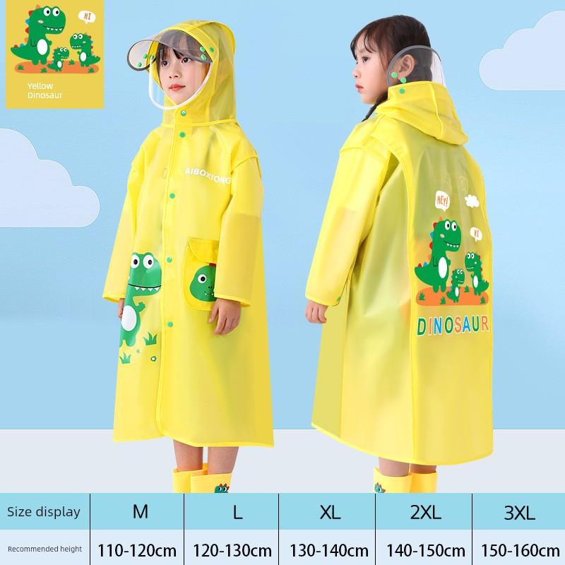 Children's Raincoat with Large Brim for Boys and Girls, with Backpack Space, Kids' Raincoat for Outdoor Hiking, Student School Poncho