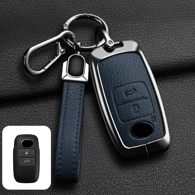 Zinc Alloy Leather for Toyota Yaris Ativ Raize Veloz Avanza Rush Perodua Daihatsu Malaysia Remote Key Case Cover Accessories
