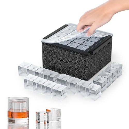 

Crystal Clear Ice Cube Tray, 1.7x2 Inch Clear Ice Cube Mold, Makes 16 Clear Ice Cubes, Easy to Remove, Melt-Resistant, BPA-Free, Perfect for Whiskey a