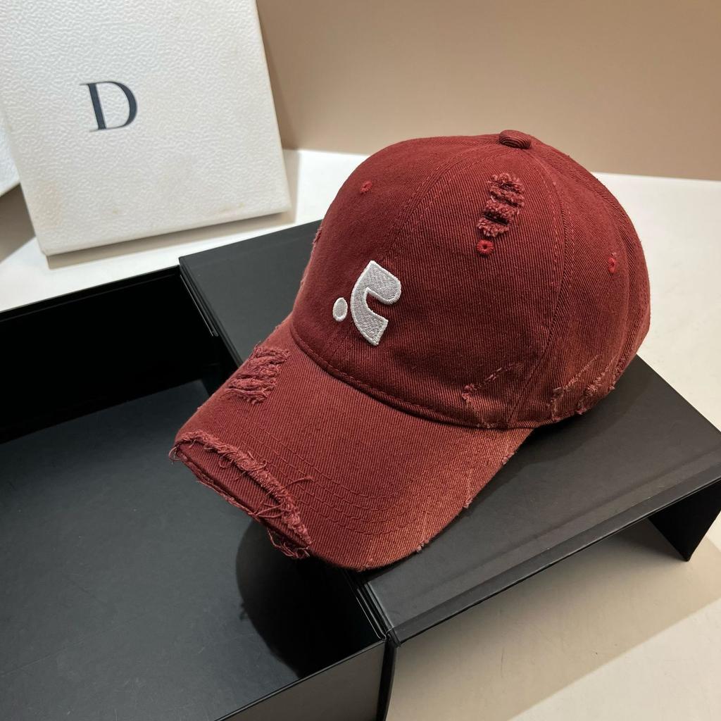 Unisex Embroidery Water Mill Cotton Baseball Cap Outdoor Youth Spray Color Personality Ripped Cap Tide