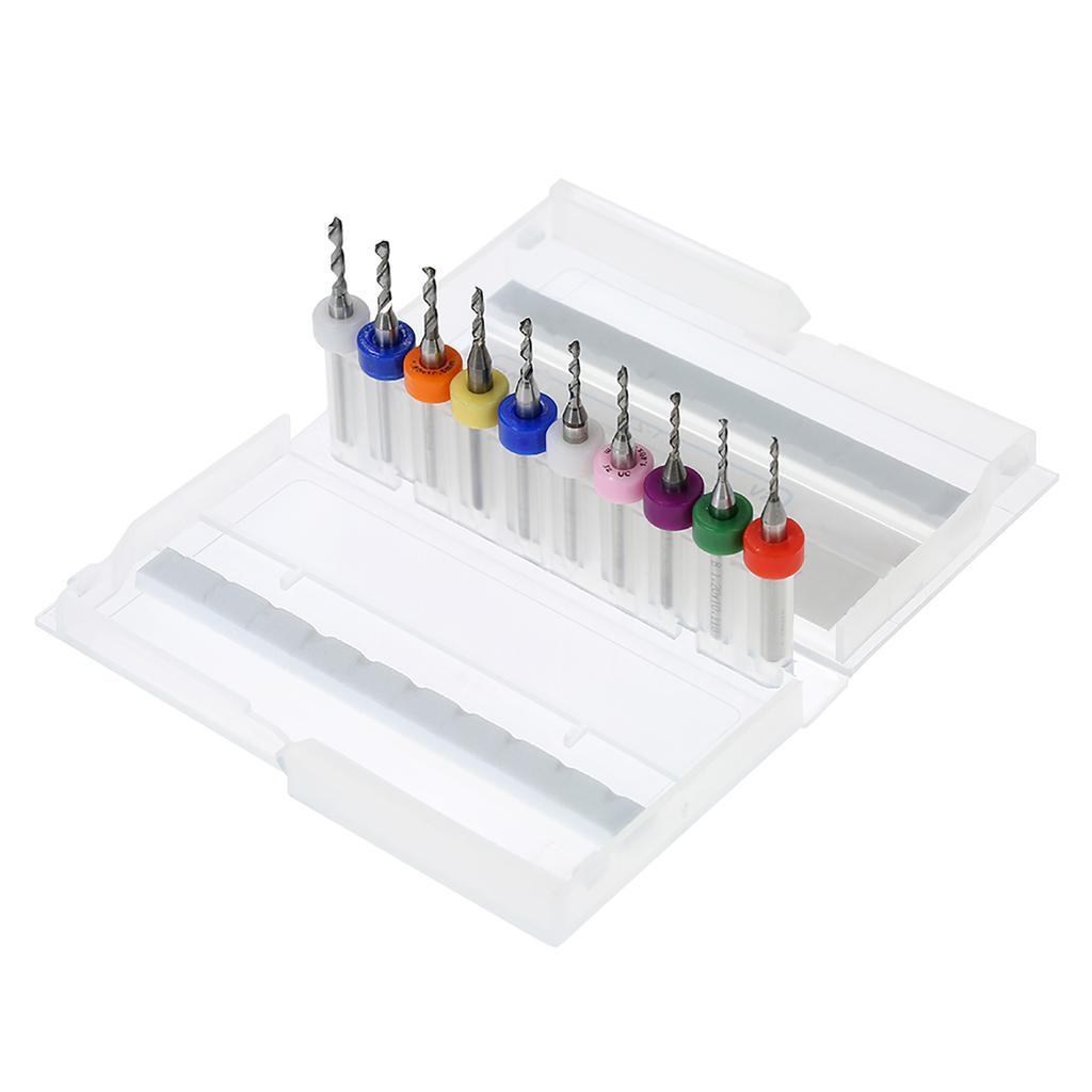 10pcs Tungsten Carbide Micro Drill Bits Set Engraving Tools for PCB Circuit Board