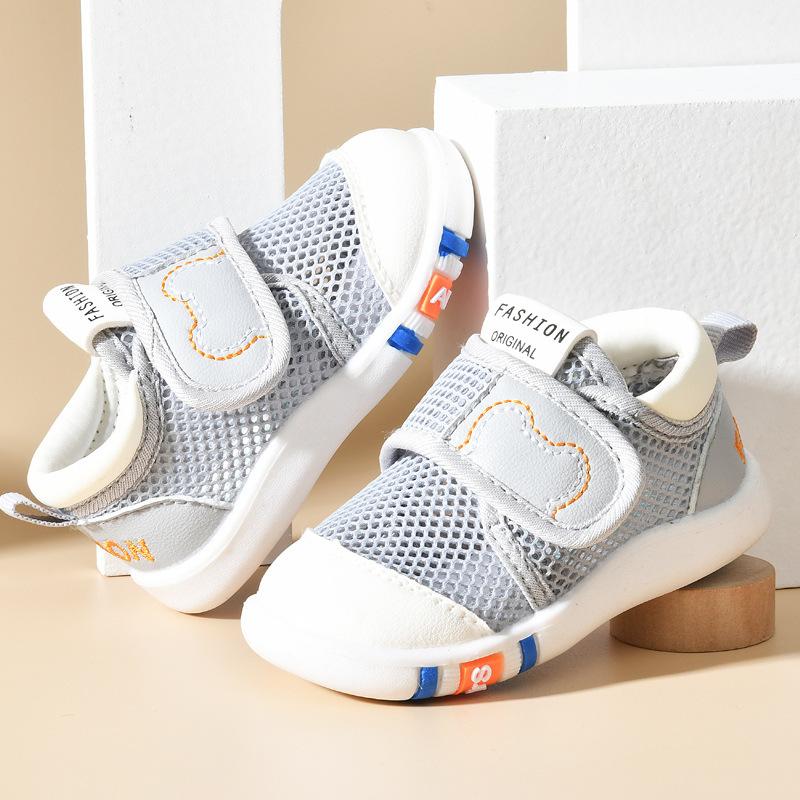 Baby girls' sandals, summer learning-to-walk shoes, 0–1/2 years old infant anti-slip soft sole mesh shoes, boys' baby shoes