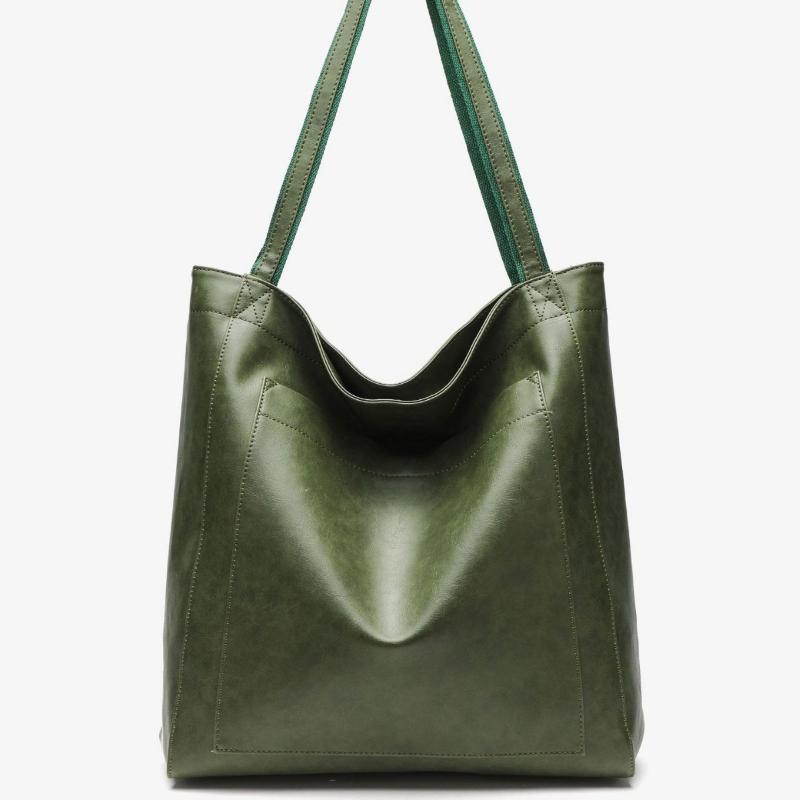 Large Capacity Women'S Soft, Single Shoulder, Vintage Suede, PU, Deep Pink, Dark Brown, Light Brown, Red, Yellow, with Magnet Closure