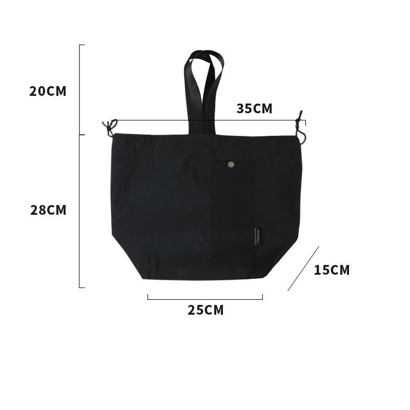 

1pcs Lunch Bag Cotton Canvas Large Solid Color Drawstring Portable Thermal Insulated Picnic Storage Bento Box Bag чёрный