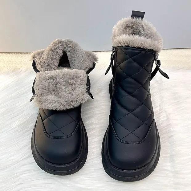 Winter Women's Snow Boots Velvet Thickened Large Cotton Shoes Waterproof Non-slip Cold-proof and Warm Short Boots