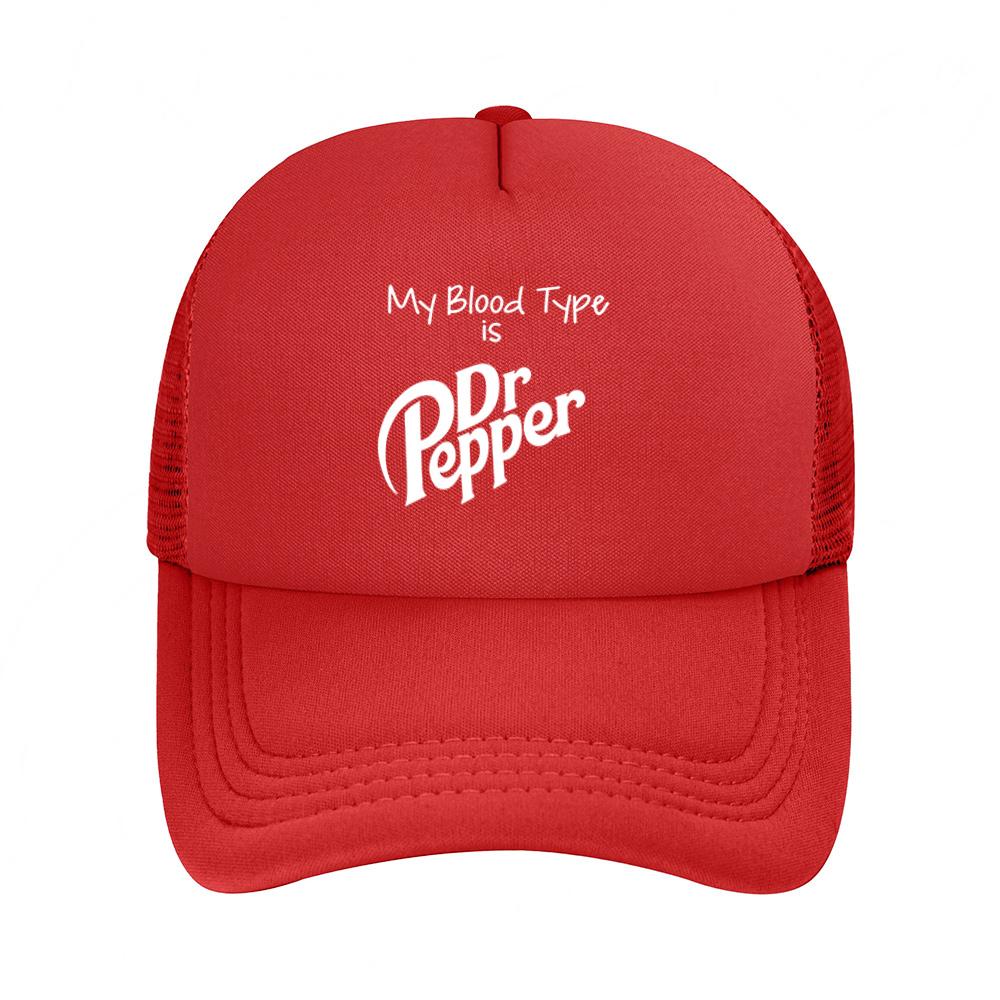 Dr Pepper blood type funny text Baseball Cap Anime Graphic Hats Adult Unisex Women Sports Outdoor