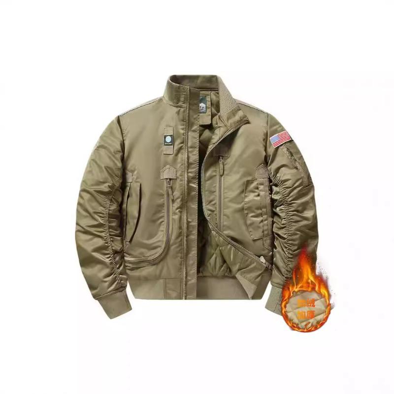 Autumn and Winter MA1 new jacket with padded thickened workwear Air Force loose plus size casual jacket baseball uniform pilot trendy padded suit