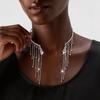 Rhinestone Glass Tassel Choker Necklace - European & American Style, Cool Collarbone Chain Jewelry for Women.