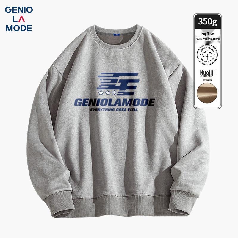 

GENIOLAMODE Men s Fleece-Lined Suede Velvet Sweatshirt 3XL