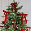 Red Christmas Bows 12 Pieces Velvet Bows Christmas Decorations Home Decor For Holiday Garland Outdoor Indoor Wreath Table Front