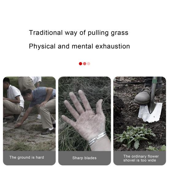 4 Zähne Mangan-Unkrautzieher mit langem Griff, Garten-Unkrautziehwerkzeug, Garten-Unkrautentferner, Entwurzelungs-Jätwerkzeug