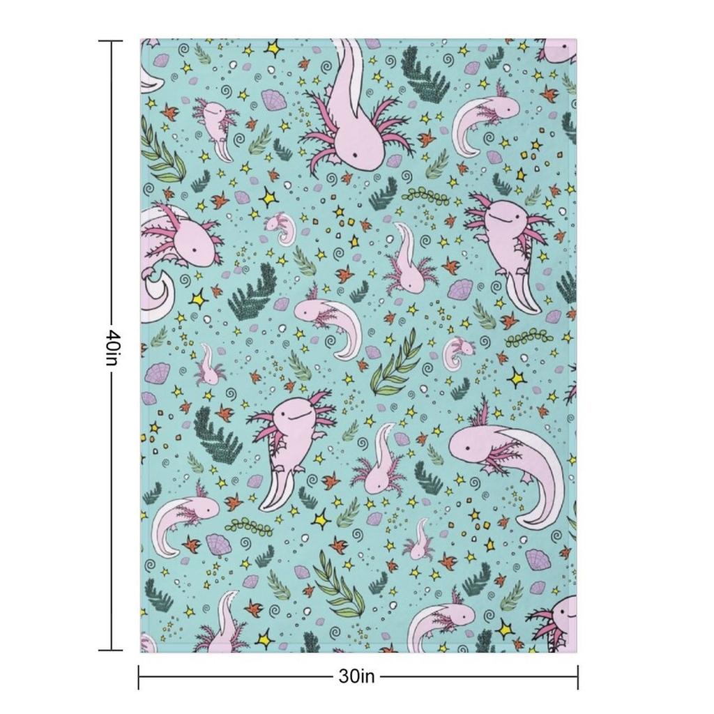 Axolotl Throw Blanket Flannel Beautifuls Cosplay Anime Decorative Sofas Blankets