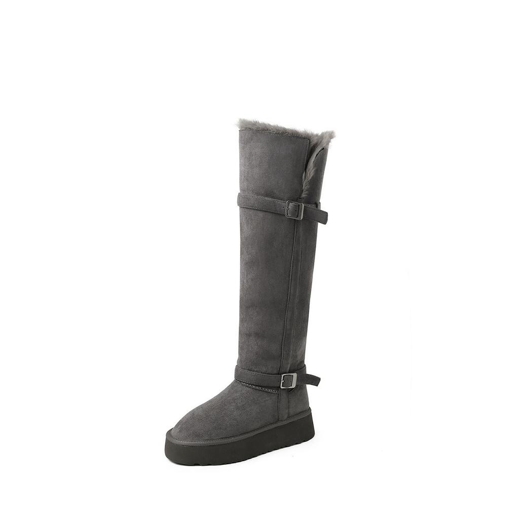 Super hohe Schneestiefel Winter Samt Rutschfest Lange Stiefel Dicke Sohle Über dem Knie Schnee Baumwolle