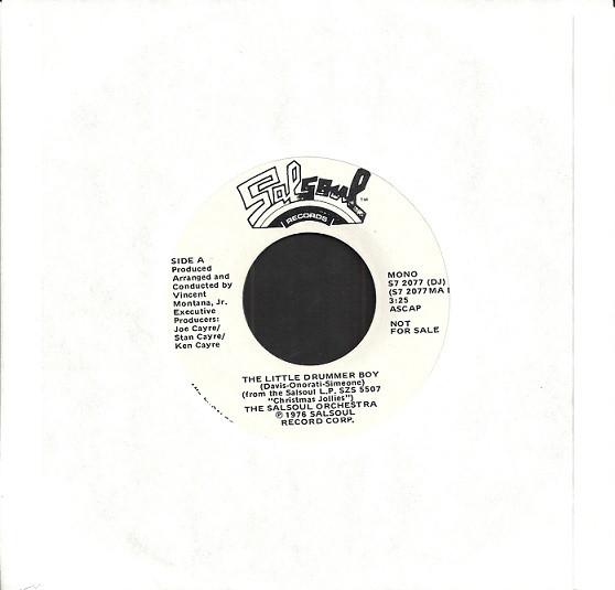 

7-дюймовая пластинка SALSOUL ORCHESTRA The Little Drummer Boy S72077DJPROMO Salsoul Records 1978 США SoulFunk Б/у