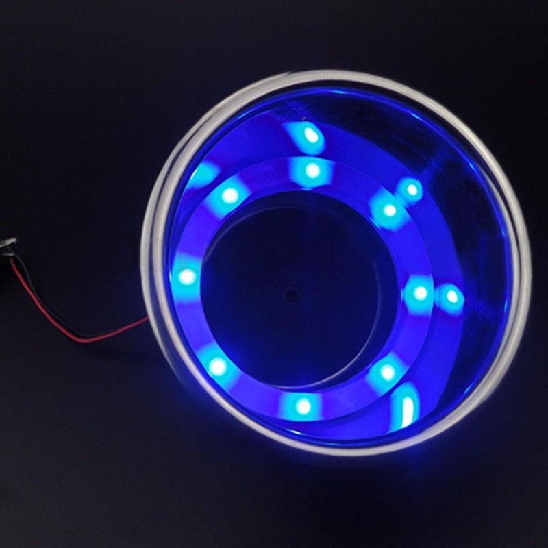 4pcs Blue 8LED Recessed Stainless Steel Cup Drink Holder for Car Marine Boat