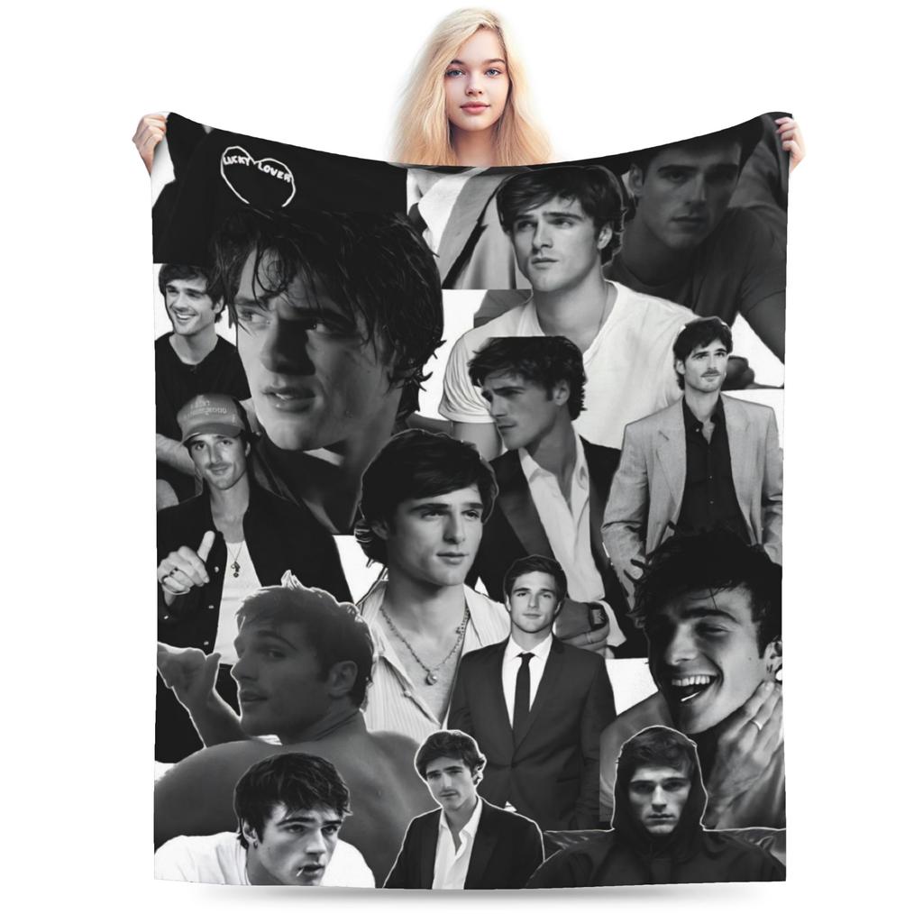 Jacob Elordi Actor Throw Blanket for Couch Soft Fuzzy Plush Blanket 50x60 Inch Multi-size Bedspreads for All Seasons