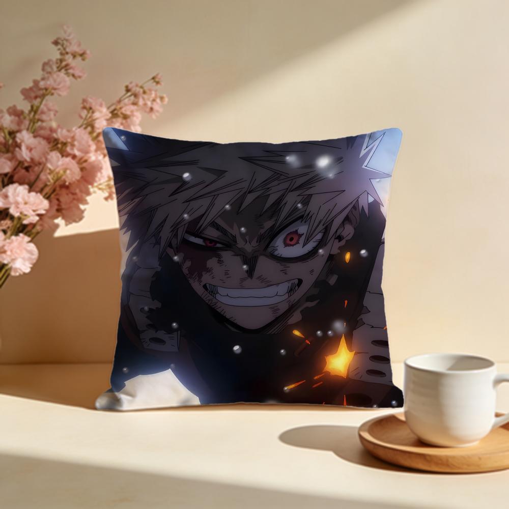 Trendy MMy Hero Academiaable Cushion Cover Stylish Washable Pillow Cover Ideal for Couch Bedroom Car Decoration