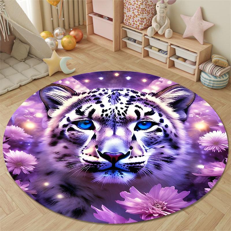 Vintage Round Cat Multicolor Rug Pad, Non-Slip Floor Mat for Kitchen
