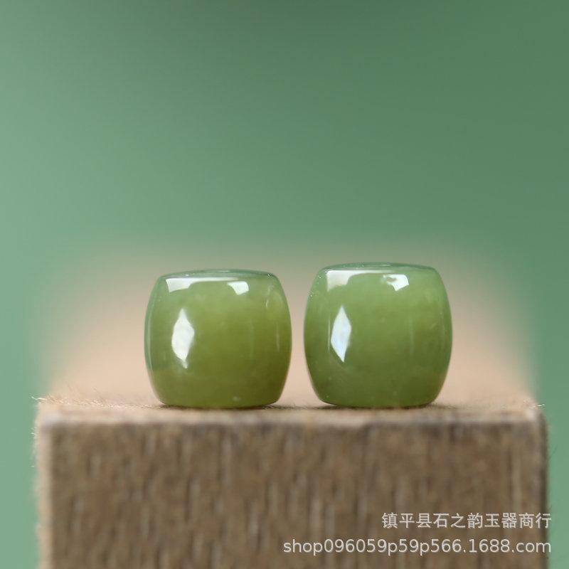 Hetian Jade Barrel Beads Bracelet, 8mm Vajra Bodhi, DIY Wenwan Accessories Other