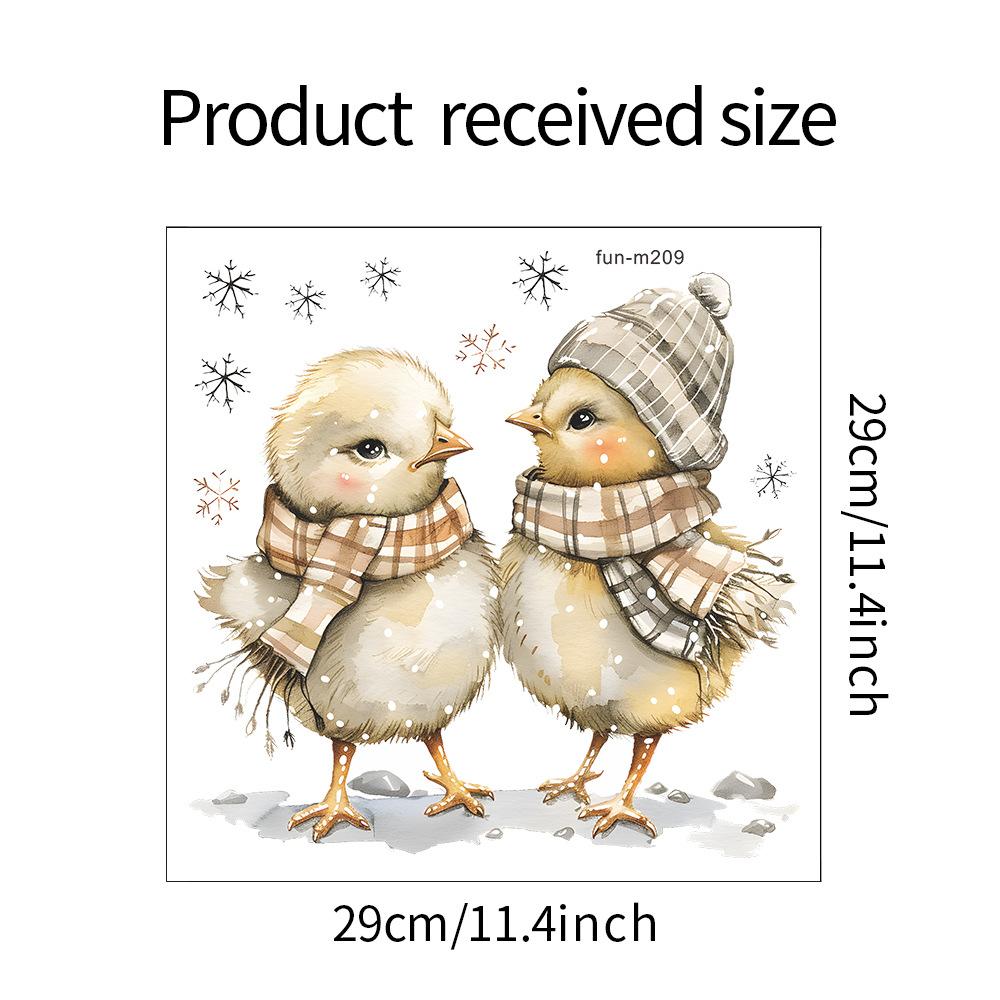 

Мультфильм милый цыпленок снежный туалет с ванной комнатой наклейки для украшения дома 29*29CM/fun-m209