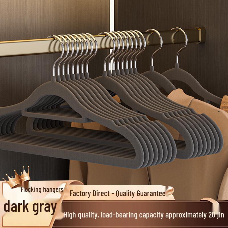 Semi-Circular Non-Slip Flocked Hanger: Traceless, No Shoulder Bumps, Shed-Free, Ideal for Home and Dorm Drying.