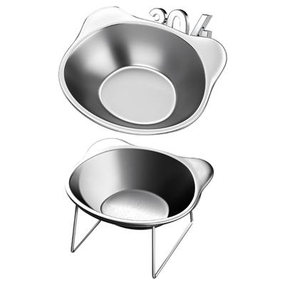 Elevated Pet Food Dish 304 Durability Rustless Steel Cats Feeding Bowl for Dog and Small Cats To Avoid Spills