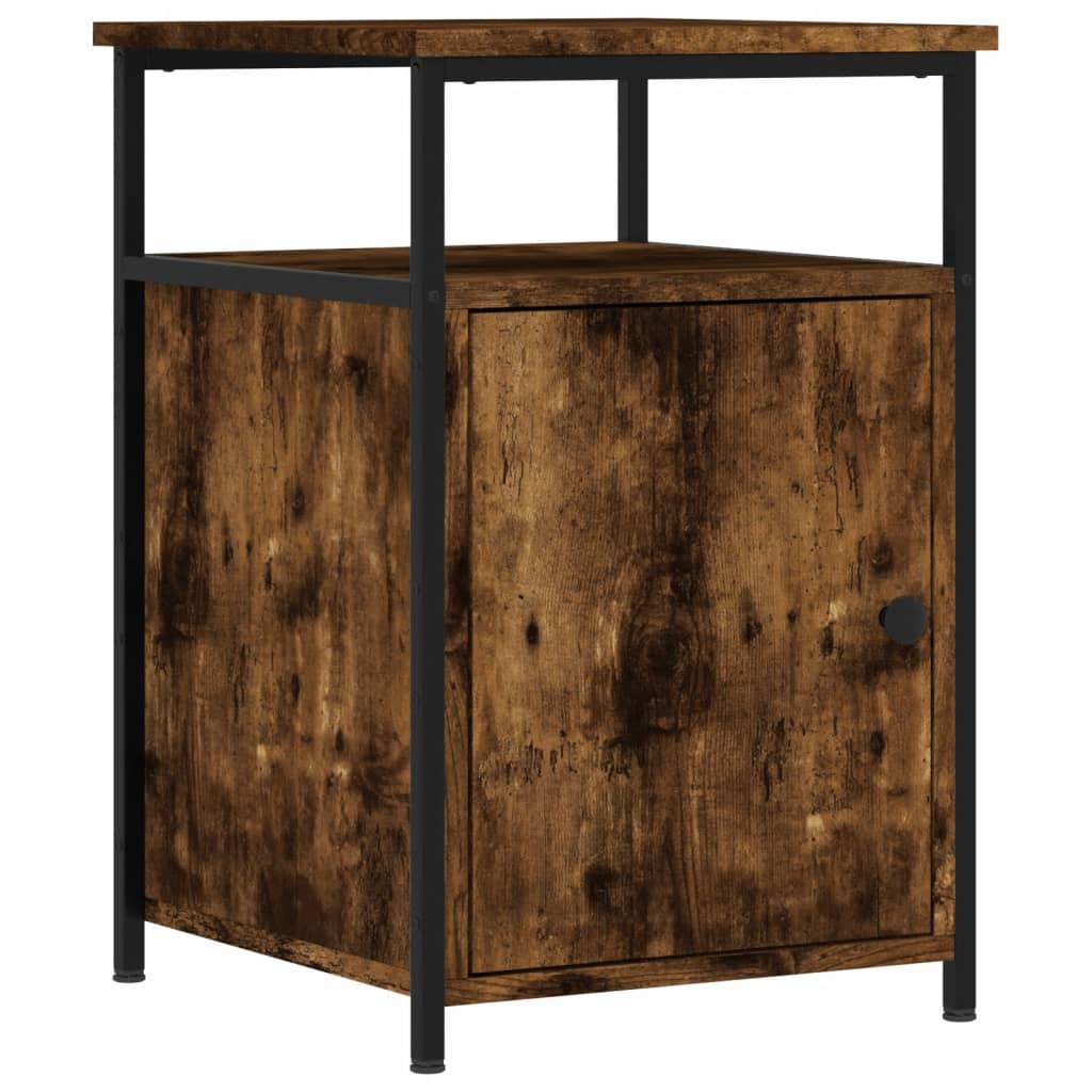 Nightstand Smoked Oak Finish 40 x 42 x 60 cm Engineered Wood