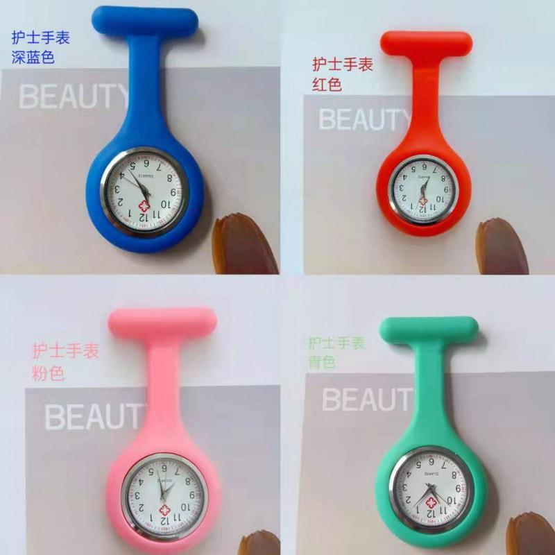Nurse Silicone Lapel Watch Pin-on Students Quartz Gift Round Dial