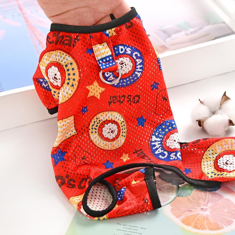 

Сетчатая дышащая одежда для маленьких собак, летняя тонкая одежда на четыре лапы, защита от грязи, домашняя одежда XL синий