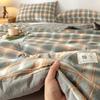 Plaid Print Washable Cotton Summer Cooling Quilt Lightweight Breathable Machine Washable for Student Dorms Single Double Beds Air Conditioner Rooms