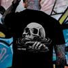 I'M FINE Drowning Skull Black Print Men’s Unisex Fashion Soft Fabric ShortSleeve Regular Fit Casual Streetwear Crewneck Graphic Tropical