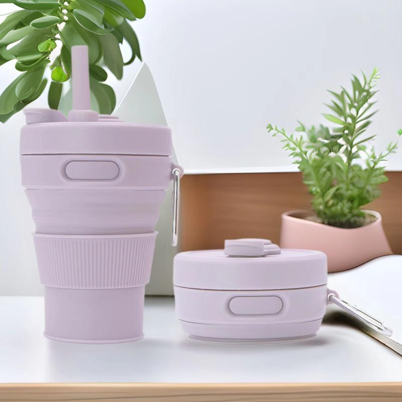 450ml Reusable Silicone Folding Cup Portable Telescopic Coffee Cups Outdoor Camping Travel Hiking Collapsible Cup Drinkware
