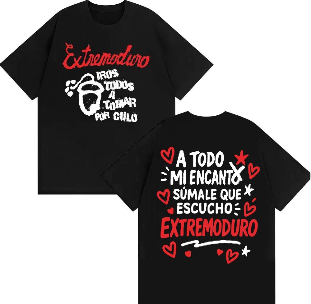 Rock Band Extremoduro Tour 2026 Cover TShirt Unisex Fashion Vintage Short Sleeve T Shirts Summer Pop Loose Unisex T Shirt