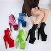 Fashion Top Sale 20CM Corduroy Surface Platform Women Shoes High Heeled shoesCustom Colors Boots Erotic Lap Pole Dancing Ankle Boots