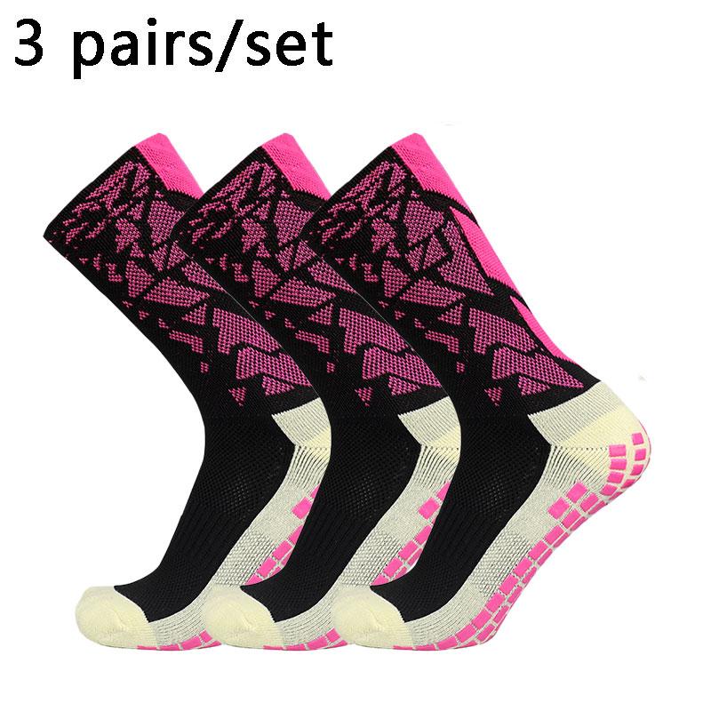 3 pairs New  Men Women Camouflage Arrow Soccer Socks Breathable Sports Silicone Anti Slip Grip Football Socks