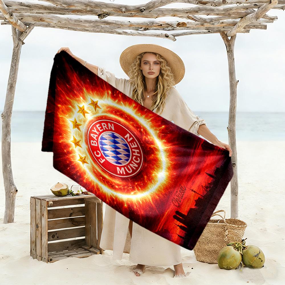 Fcb Beach Towel Soft Durable Quick-Dry Comfortable Lightweight Portable for Swimming,Beach,Camping, Travel, Beach Accessories,Gym