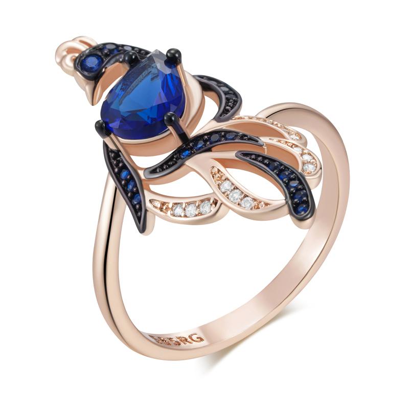 

Fashion Blue Natural Zircon Bird Ring For Women Unique Rose Gold And Black Gold Plating Daily Fine Animal Jewelry 10