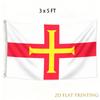 2D Flat - 2D Flat - 1 Side 152Cm/59.8In/5Ft*90Cm/35.5In/3Ft Guernsey Red And Yellow Cross Pattern Flag, Single-Sided Printed Polyester Material, Festi
