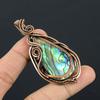 Abalone Shell 999 Copper Wire Wrapped Pendant, Handmade Gemstone Pendant Jewelry, Gifts For Wife Brand New Pendant