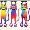 3PCS Cute Colorful Cat Acrylic Bookmarks Set Funny 2D Flat Cartoon Kitten Page Markers Book Lovers Gift for Students Teachers Reading