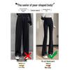 Petite High Waist Black Flare Pants for Women - Slimming and Versatile Summer Suit