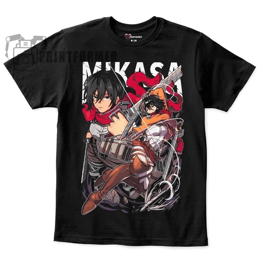 Attack On Titan Mikasa Cotton T-Shirt Shingeki No Kyojin Anime Tee S