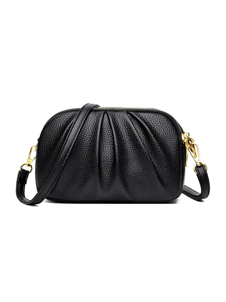 Three-layer Zipper Small Square Bag, Casual and Simple Women's Single-shoulder Crossbody Bag Casually