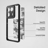 (Comes with wrist strap)for Motorola Moto X50 Ultra Case,(Anti-Yellowing)Soft TPU Hard PC Backboard Shockproof Translucent  Phone Case(Camo Black)