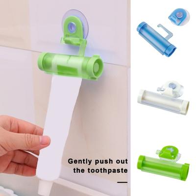 Toothpaste Squeezer with Suction Cup Design Hanging Rolling Tube Toothpaste Dispenser for Home Bathroom