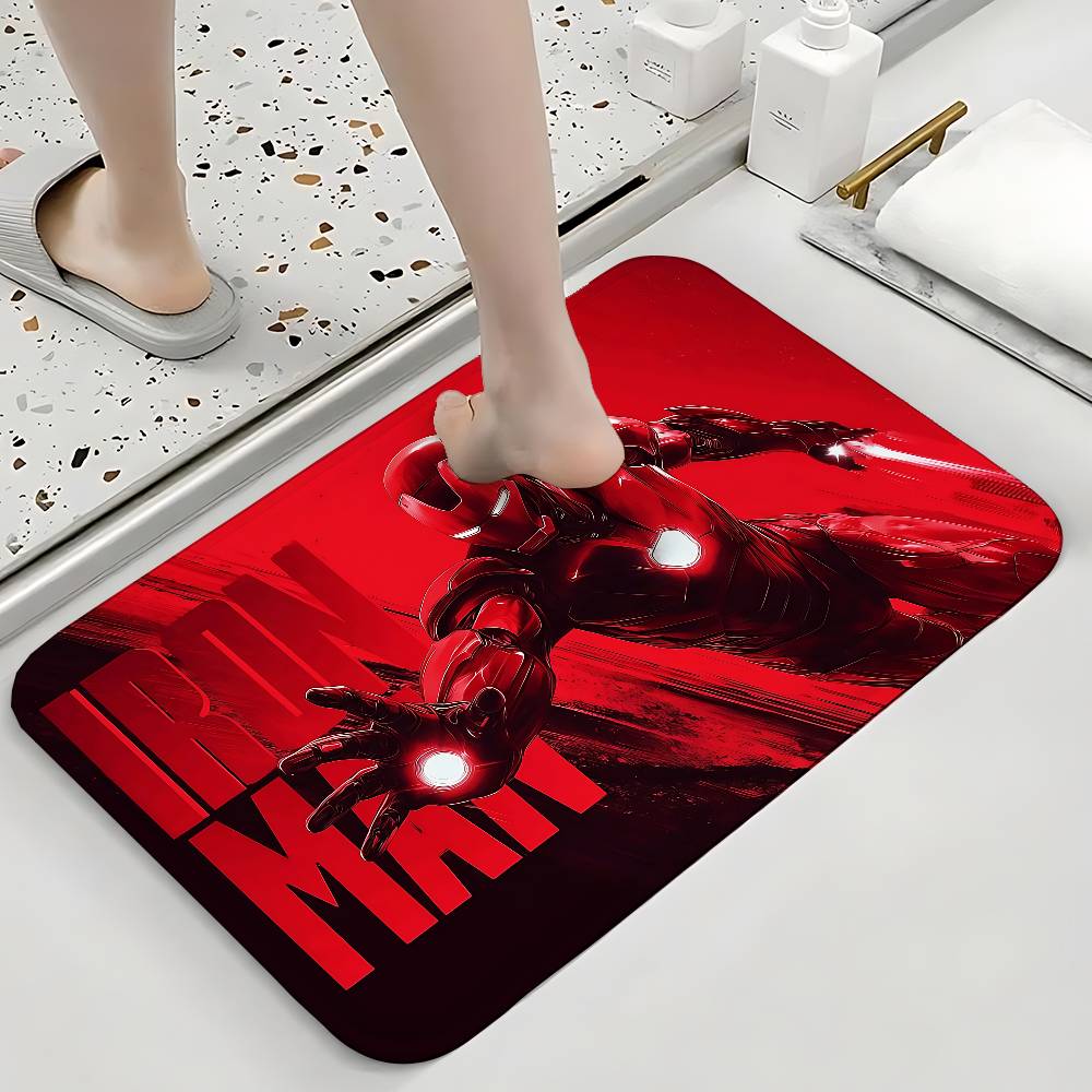 Cool I-Iron Man Classic Carpet Bathroom Anti-slip Mat Door Mat Home Decoration Mat Entrance Door Mat Scratch-resistant Door Mat