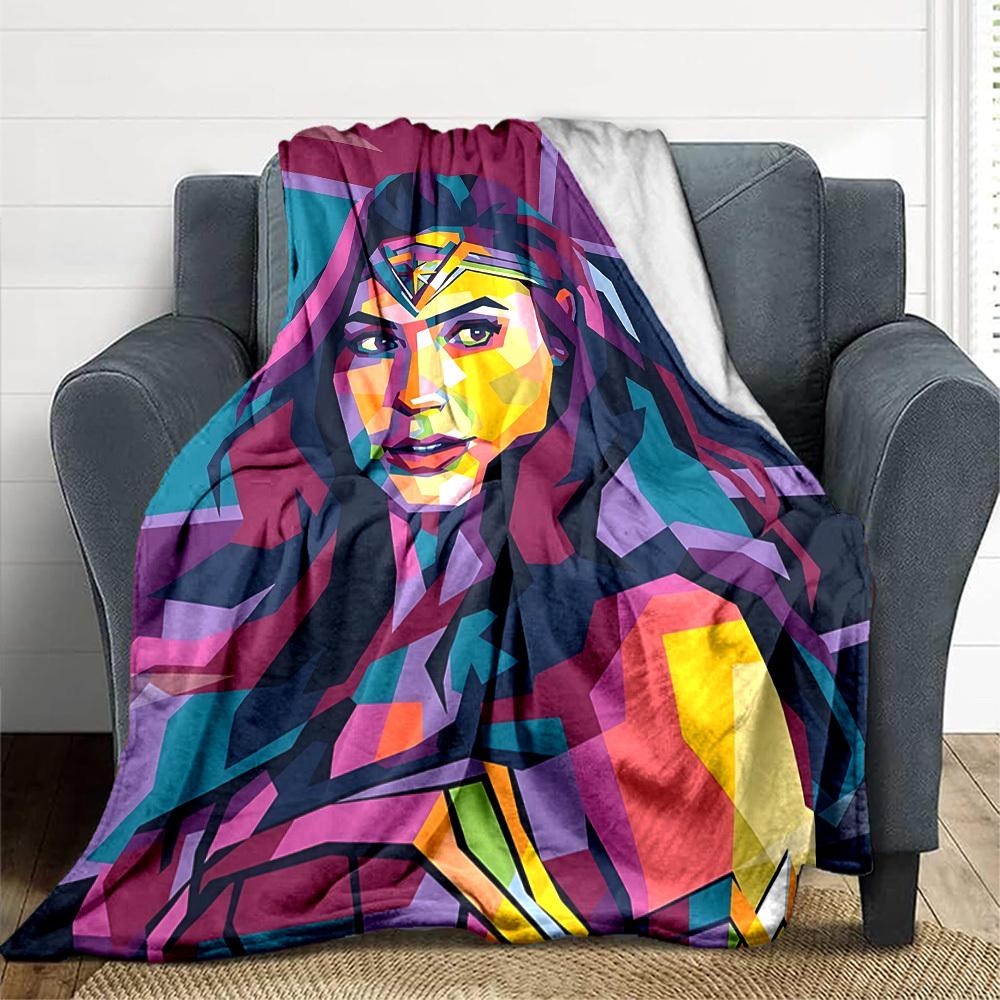 1ks Flanelová deka Wonder Woman Měkká, teplá a útulná na pohovku, postel, do kanceláře a na cesty Všestranný dárek pro každé roční období, Vánoční dárek