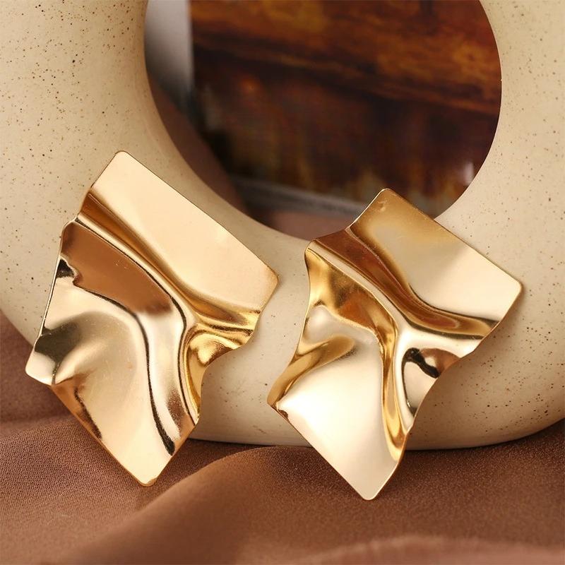 

Геометрические Неправильные Серьги-Зеркала Для Женщин, Преувеличенные Креативные Личностные Трендовые Серьги, Высококлассные Темпераментные Универсальные Аксессуары.