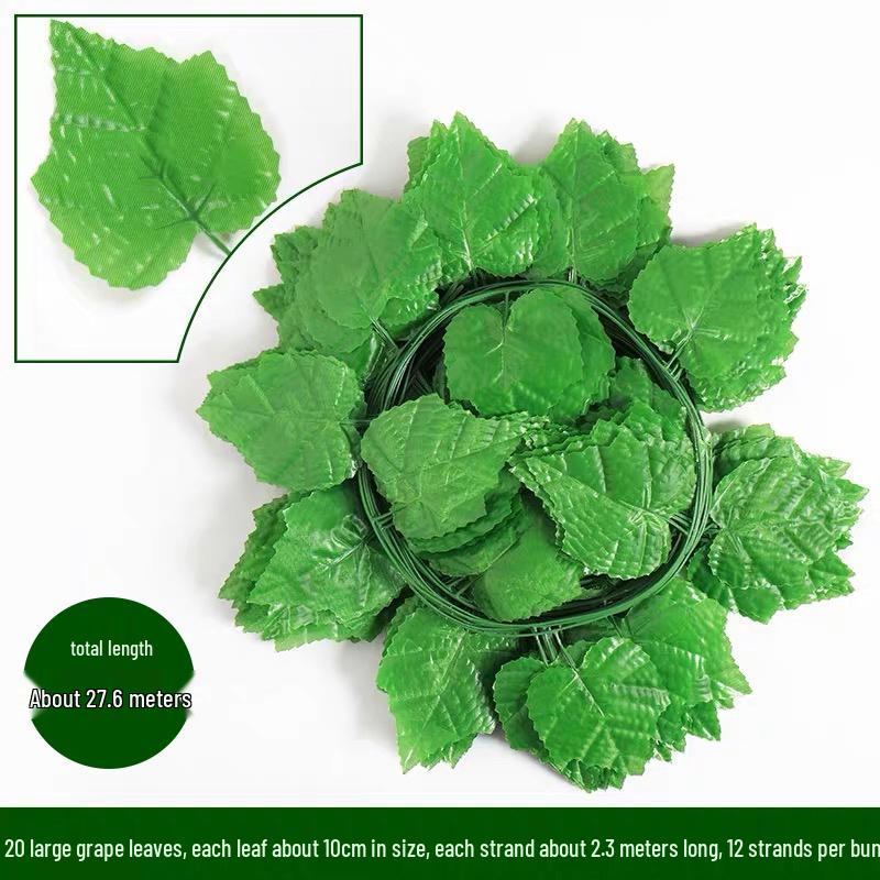Artificial Rattan Vines for Pipe and Ceiling Decoration - Fake Green Leaves