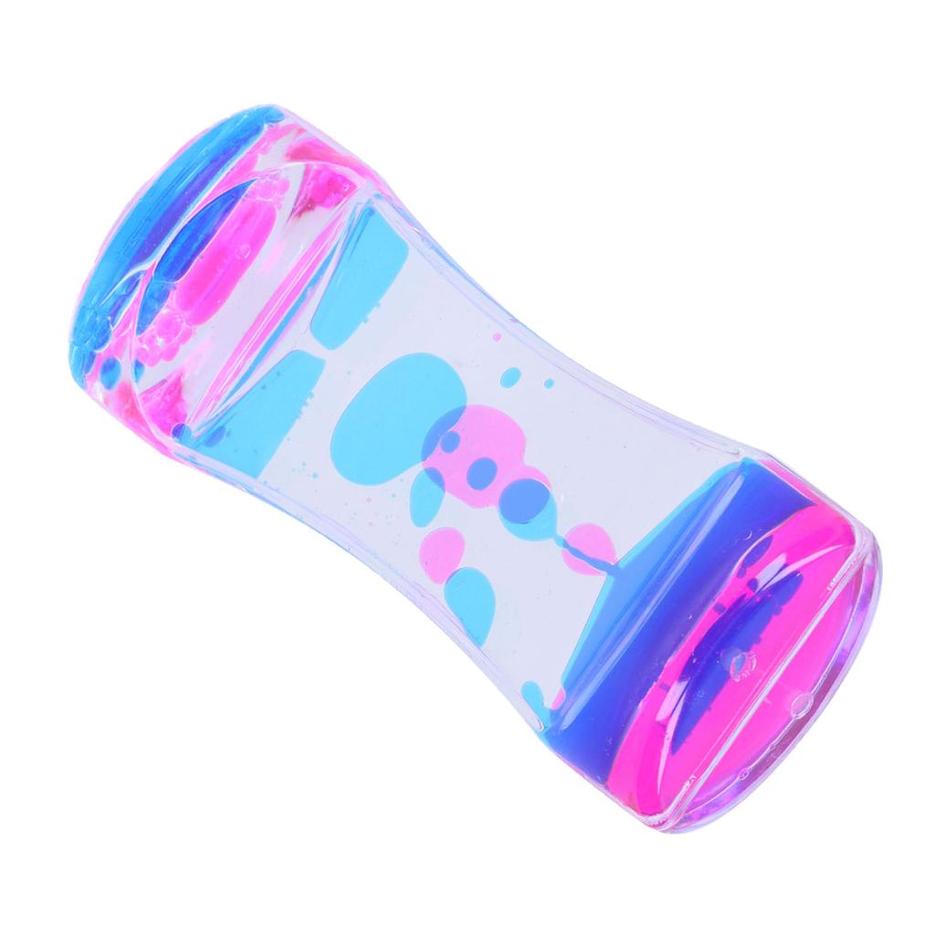 Double Color Liquid Motion Bubbler Timer Hourglass Liquid Bubbler Toy Desk Decor(Blue Pink )
